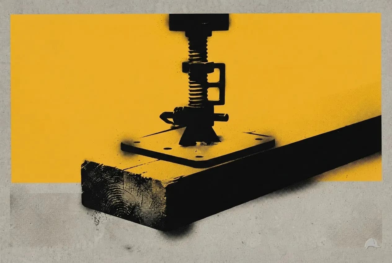 Stencil print of a scaffold base plate on a mud sill