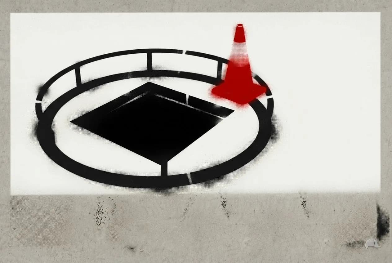 Stencil print of a barrier ring around a floor opening